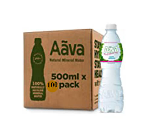 Aava Alkaline Natural Mineral Water - 500ml -pet-[Pack of 100 Bottles]