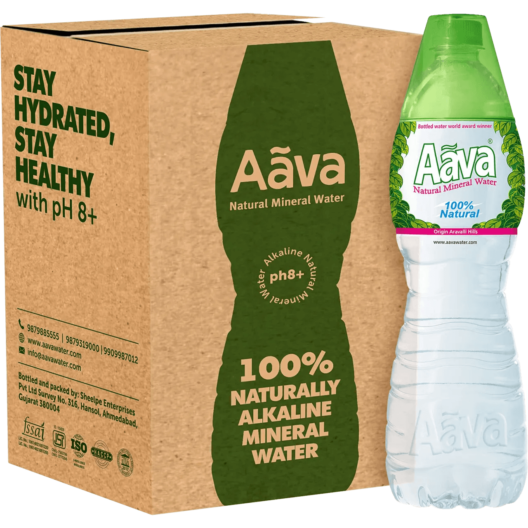 Aava Alkaline Natural Mineral Water - 500ml -pet-[Pack of 20 Bottles]