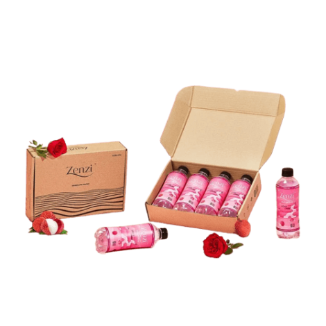 Zenzi Lychee Rose - Sparkling Water [Pack of 4]