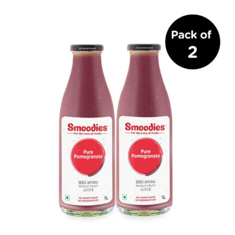 Smoodies Pure Pomegranate Juice 1L- (Pack of 2bottles)