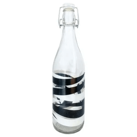 Cello Glass Water Bottle - Circo Black & White, 1L
